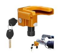 Relaxdays Anhängerschloss für Kupplungen, 2 Schlüssel, Diebstahlschutz PKW, Wohnwagen, Pferdeanhänger, Orange/Schwarz, 1 Stück