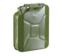 Relaxdays Benzinkanister 20 Liter, Reservekanister Benzin & Diesel, auslaufsicher, Tragegriff, Kanister Metall, olivgrün