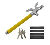 Relaxdays Lenkradkralle für PKW, verstellbare Lenkradsperre, Auto Diebstahlschutz, universal, Stahl, gelb/Silber