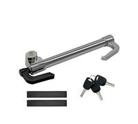 Relaxdays Lenkradschloss, Auto & Wohnmobil, Universal Wegfahrsperre bis 81 cm, verstellbare Lenkradsperre, Stahl, Silber