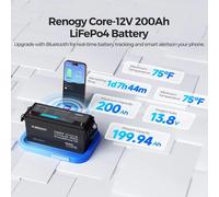 Renogy liFePO4 12V 200Ah Lithium Batterie mit Bluetooth 200A BMS 5000 Zyklen 12V