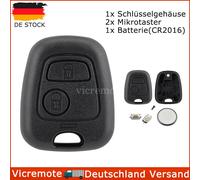 REPAIR Auto Schlüssel Gehäuse für Peugeot 206 + Drucktasten + Batterie 2 Tasten