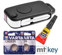 Repair Reparatur Satz Auto Schlüssel Austausch Gehäuse mit 1 Taste + HU39 Rohling + Batterie kompatibel mit Mercedes Benz W210 R129 W202