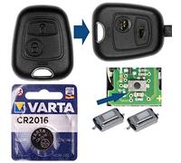 Repair Reparatur Satz Auto Schlüssel Austausch Gehäuse mit 2 Tasten + Drucktasten + Batterie kompatibel mit Peugeot 107 207 307 406 308 Citroen C4 C1 C2 C3