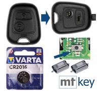 Repair Reparatur Satz Auto Schlüssel Austausch Gehäuse mit 2 Tasten + Drucktasten + Batterie kompatibel mit Peugeot 107 207 307 406 308 Citroen C4