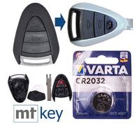 Repair Reparatur Satz Auto Schlüssel Austausch Gehäuse mit 3 Tasten + HAA Rohling + Batterie kompatibel mit Porsche 911 997 987 Boxster Cayman