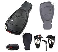 Repair Reparatur Satz Auto Schlüssel Set Austausch Gehäuse mit 2 Tasten + Batteriehalter + Notschlüssel Schlüsselrohling kompatibel für Mercedes W209 W169 W245 W203 R171