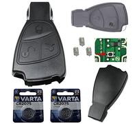 Repair Reparatur Satz Auto Schlüssel Set Austausch Gehäuse mit 3 Tasten + Drucktasten + Batterien kompatibel für Mercedes W209 W169 W245 W203 R171