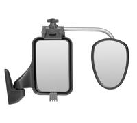 Repusel Alufor Caravanspiegel Paar mit kurzem Arm und konvexem Glas Schwarz Arm kurz Glas konvex