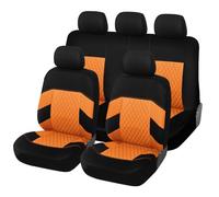 REROM Auto Schonbezüge Komplettset für Opel/Vauxhall Corsa F 2019 2020 2021 2022 2023+, Autositzbezüge Set für Vordersitze und Rückbank Sitzschoner,- Orange