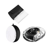 Reserverad Abdeckung Auto für Cupra Formentor 2021-2026 190T Reifenabdeckung Wasserdicht Staubdicht Elastischer Rand Aufbewahrungstasche,S13-18 inch-Silver Style