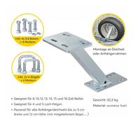 Ersatzradhalter Reserveradhalter Anhänger Ersatzrad Halterung mit U-Bügeln