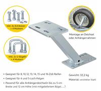 Ersatzradhalter Reserveradhalter Anhänger Ersatzrad Halterung mit U-Bügeln