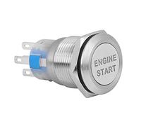 Reset Taster 12V Auto Motor Start Stop Druckschalter Motor Startknopf Universal Wasserdicht Zündung Starter Led Beleuchtet Drucktaster Druckknopf Für Auto Kfz (Silber)