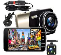 Retoo Dashcam Auto Vorne Hinten, Autokamera mit Infrarot Nachtsicht 360, G-Sensor, Dual Dash Cam 1080p mit Parküberwachung, Bewegungserkennung, SD-Karte, 4 Zoll LCD Display, 170° Weitwinkel