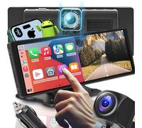 Retoo Wireless Carplay Android Auto Display mit 10,3 Zoll IPS Touchscreen mit SD 64GB-Karte Gratis für Alle KFZ, Dashcam Bluetooth, FM-Transmitter, AUX, Plug&Play, Sprachassistent hohe Auflösung