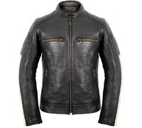 Retro Biker Motorrad Lederjacke Motorradjacke Chopperjacke mit Protektoren