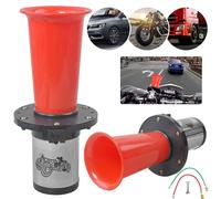 Retro Hupe Fanfare Horn Nebelhorn Oldtimer Klang Sound PKW LKW Bus 12V 110DB Rot