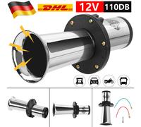 Retro Hupe Lufthorn Auto Fanfare mit Oldtimer Klang Universal Chrom 12V 110DB