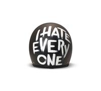Retro I Hate Everyone Open Face Helm Jethelm Motorradhelm ECE2206 , L L matt schwarz weiß