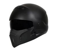 Retro Integralhelm Mit Sonnenblende Motorrad Integralhelme Roller Vollvisierhelm Motocrosshelme ECEDOT Zertifiziert Sturzhelm Motorradhelm Für Erwachsene Frauen Männer B,XXXXL:67-68CM