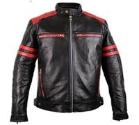 Retro Motorrad Lederjacke 80´s oldschool mit Protektoren