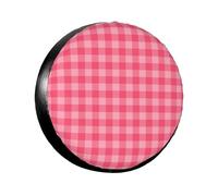 Retro Pink Karo Muster Reserveradabdeckung für Anhänger Wohnwagen LKW SUV Reserverad Reifen Reserveradabdeckung 14 Zoll für Durchmesser 23,6 a