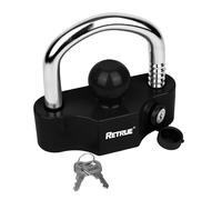 RETRUE Anhängerschloss Anhängerkugelsperrkupplung Diebstahlschutz Anhänger-Sicherung Abschleppsperre mit 2 Schlüssel, Wohnwagen Schutz, Hochleistungs-Stahl, Abdeckkappe, Schwarz