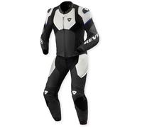 Revit Beta 2 perforierte 2-Teiler Motorrad Lederkombi, hellgrau/schwarz/weiß, Größe 54