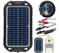 revolt Autobatterie Ladegerät: Solar-Ladegerät für Auto-Batterien, Pkw, Wohnmobil, 12 Volt, 10 Watt (Solar Ladegeräte für Autobatterien, Solar Kfz, Batterieaufladegerät)