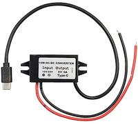 revolt DC DC Wandler: DC/DC-Spannungswandler für 12/24 zu 5 V, 3 A, IP67, USB-Stecker Typ C (Spannungswandler 12V auf 5V USB-c, Konverter, Kabel)