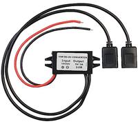 revolt DC-DC-Wandler Step Down: DC/DC-Spannungswandler für 12/24 zu 5 V, 3 A, IP67, 2X USB-A-Buchse (Abwärtswandlermodul, DC-DC-Abwärtswandlermodul, Überspannungsschutz)