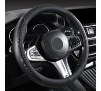 RFUJBPDZA Lenkradhülle Carbon Leder Optik, Für VW Golf 1.6 TDI 2000-2025 Sport Design Ergonomisch rutschfest Atmungsaktiv Lenkradbezug 37-39cm