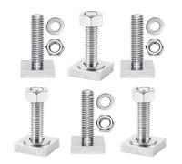 RFYTDCF 6 STK T Nut Adapter Nutensteine Dachträger, M8 Nutenstein Set Klemmschraube mit Muttern und Unterlegscheiben Edelstahl Halterung Dachbox Befestigung Zubehör Kompatibel zu T Nut Schiene