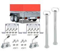 RheinParts 2X Anhänger Stützen 600mm Ø48mm - Abstellstützen Set inkl. Klemmhalter, Rahmenhalterung & Schraubensatz - verzinkte Stützfüße für STEMA Opti 750/850, FT Serie - Anhängerstützen aus Stahl