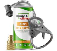 Ricaria Clima - 3in1 R1234yf Klimaanlage Nachfüllen - 1 x 235 g mit Füllschlauch und YF Adapter - Auto Klimaanlage - Auto Klimaanlage Nachfüllen - 3in1 R1234yf Gas - Gas Kartusche - ECO