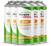 Ricaria Clima - 3in1 R1234yf Klimaanlage Nachfüllen - 5 x 235 g - Auto Klimaanlage - Auto Klimaanlage Nachfüllen - 3in1 R1234yf Gas - Gas Kartusche - ECO - Klimaanlage Nachfüllen