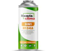 Ricaria Clima - 3in1 R134a Kältemittel Ersatzgas - Kühlmittel Klima Auto mit Klima Dichtmittel und Öl - Gasflasche 1x235 g - Auto Klimaanlage Nachfüllset - Klimaanlage Wohnmobil - ECO