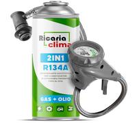 Ricaria Clima - Ersatz für R134a Kältemittel Gas 1 x 235 g mit Schlauch für Klimaanlage - Auto Klimaanlage Nachfüllen - R134a - Gas Kartusche - ECO