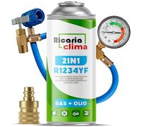 Ricaria Clima - R1234yf Klimaanlage Nachfüllset mit 3in1 R1234yf Klimagas - 2 x 235 g - Auto Klimaanlage Nachfüllen - Gas - ECO - mit AZ Adapter und Schlauch