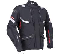 Richa Armada 1.1 Gore-Tex Pro wasserdichte Motorrad Textiljacke, schwarz-weiss-rot, Größe M für Männer