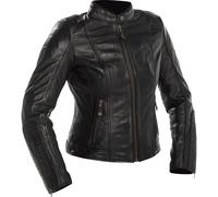 Richa Lausanne Damen Motorrad Lederjacke, schwarz, Größe 38