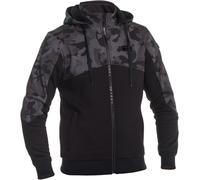 Richa Titan Core Camo Motorrad Zip Hoodie, schwarz-grau, Größe M für Männer