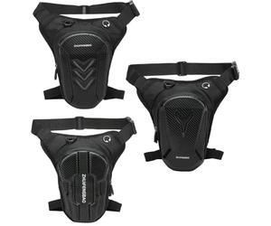 RichVibe Motorrad-Beintasche zum Reiten, Wandern und Reisen - wasserabweisende Oberschenkeltasche mit verstellbaren Riemen, geräumige Aufbewahrungstaschen, Smartphone, Geldbörse, Schwarz