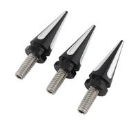 RichVibe Windschutzscheiben-Verkleidungsschrauben für Electra Glide für Street 1996-2013, 3 Stück, Aluminiumlegierung und für Edelstahl, Schwarz/Silber/Tropfen-Finish