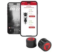 Ridelink RDKS Sensoren - Präzises Reifentemperatur- und Reifendruckkontrollsystem Motorrad, 2 x TPMS Reifendrucksensor 3,5" Ventil, Bluetooth 5.0, Navigation, Tracking, Routenplanung, Made in Germany