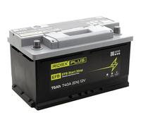 RIDEX PLUS 1S0028P EFB Start-Stop Autobatterie 75Ah 740A 12V Starterbatterie B13 DIN/ISO LB4 ersetzt Batterie 70Ah 65Ah Kompatibel mit VW Passat Variant 3C5 Multivan V 7HM, 7HN, 7HF, 7EF, 7EM, 7EN