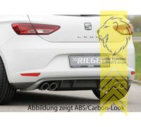 Rieger Heckansatz Heckspoiler Diffusor für Seat Leon 5F schwarz matt 4 Rohr