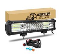 RIGIDON 38cm 216W Led lichtbalken mit Kabelbaum, LED Arbeitsscheinwerfer Bar Lichtleiste Arbeitslicht für 4x4 Offroad Auto Traktor SUV UTV ATV PKW LKW Fahrzeuge, 6000K Weiß Zusatzscheinwerfer