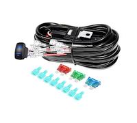 RIGIDON DC 12V/40A 18AWG Kabelbaum Zusatzscheinwerfer Kabelsatz Relais | Kabelbaum Ein/Ausschalter für KFZ PKW ATV SUV 4x4, LED-Arbeitsscheinwerfer Scheinwerfer Lichtleisten (Model C für 4 lampe)